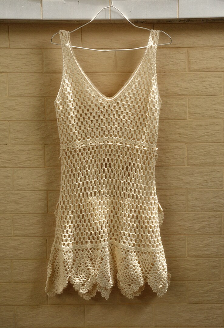 hippie crochet dress COLUMBIA MINERVA KNIT CROCHET BOOK HIPPIE DRESS SUNDRESS AFGHANS RETRO